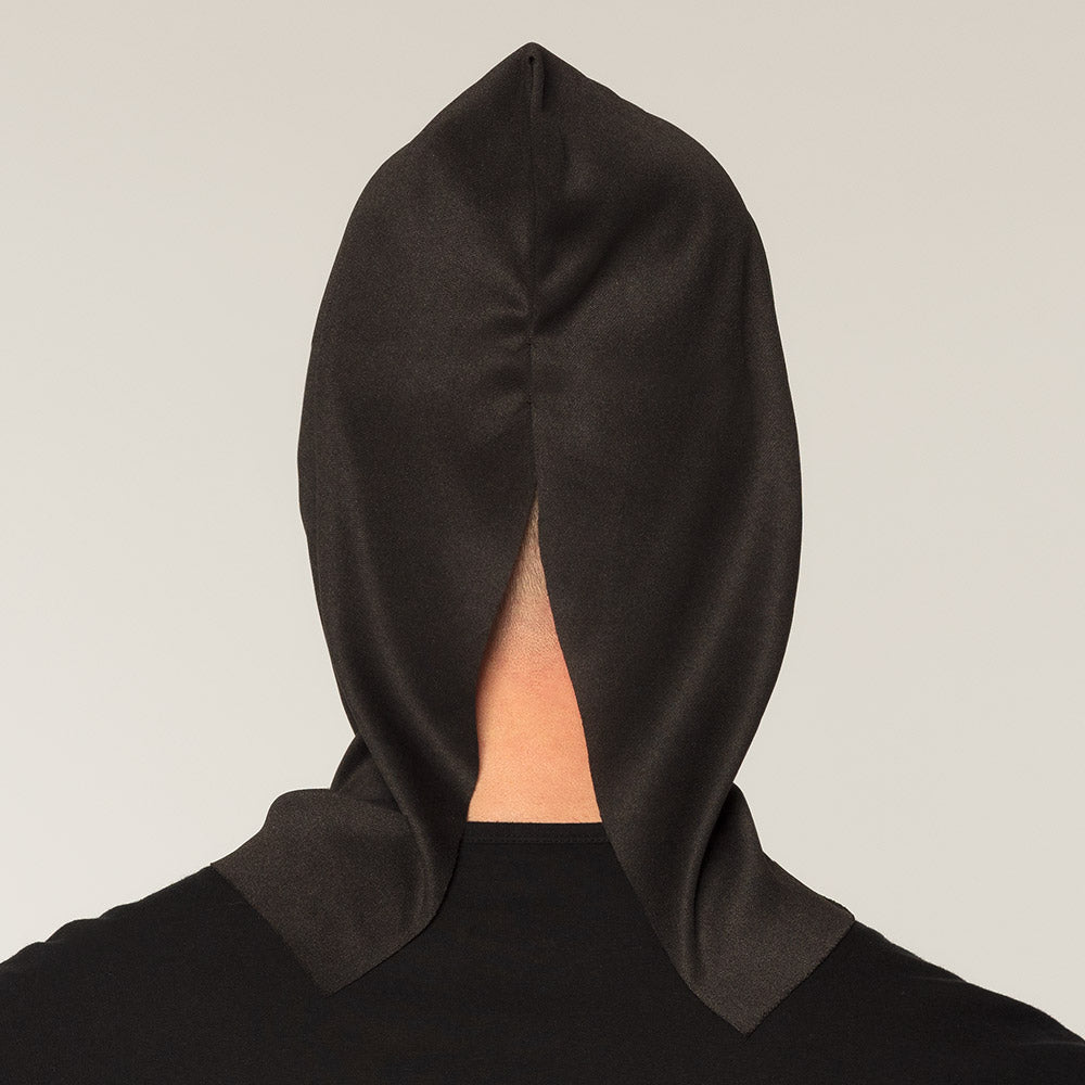 Masque Crâne Blanc avec Capuche Noire - Déguisement Halloween