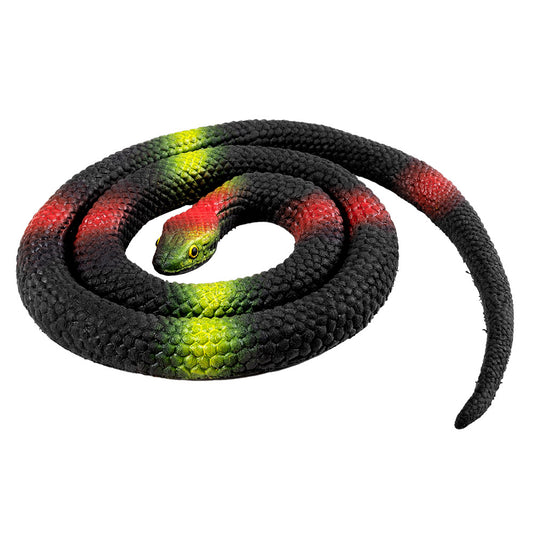 Serpent Réaliste Noir et Rouge - Accessoire de Fête Déguisement