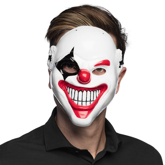 Masque Clown Terrifying Blanc et Rouge - Déguisement Adulte