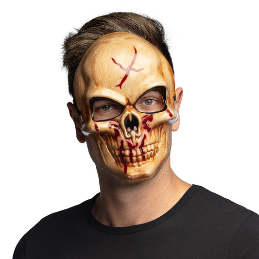 Masque Crâne Sanglant Squelette avec Lunettes Noires