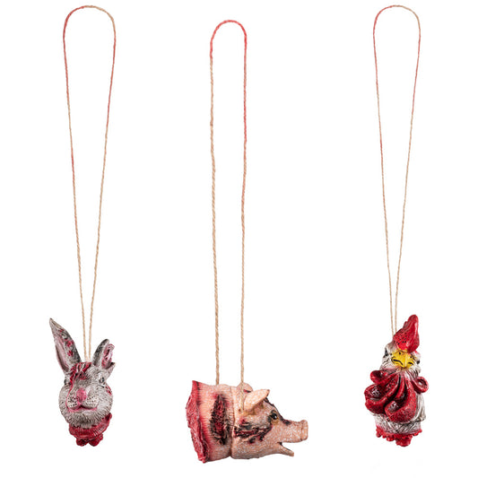Ornements de Noël Animaux Vintage - Lapin, Cochon et Gnome