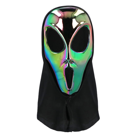 Masque Scream Holographique Rainbow LED - Déguisement Adulte