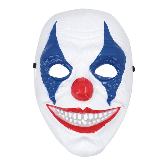 Masque de Clown Terrifying - Blanc Bleu Rouge avec Nez