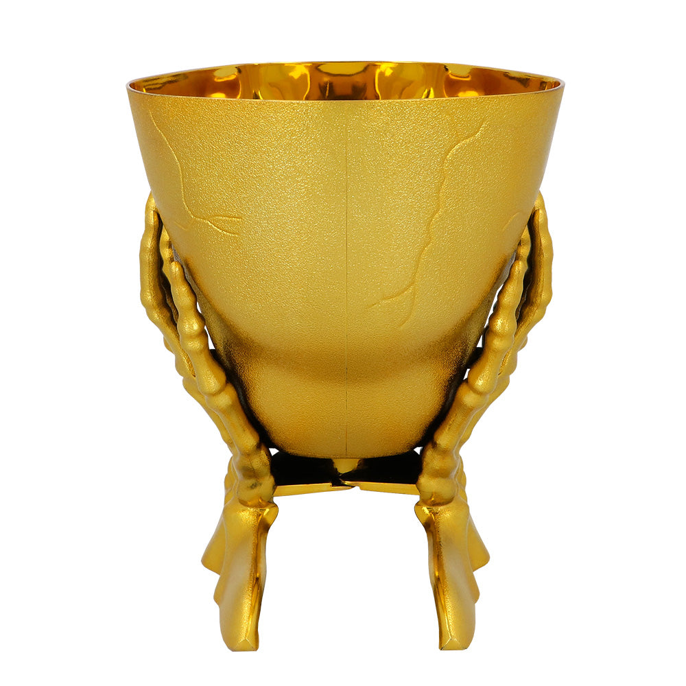 Calice Crâne Doré Gothique - Accessoire Halloween Macabre