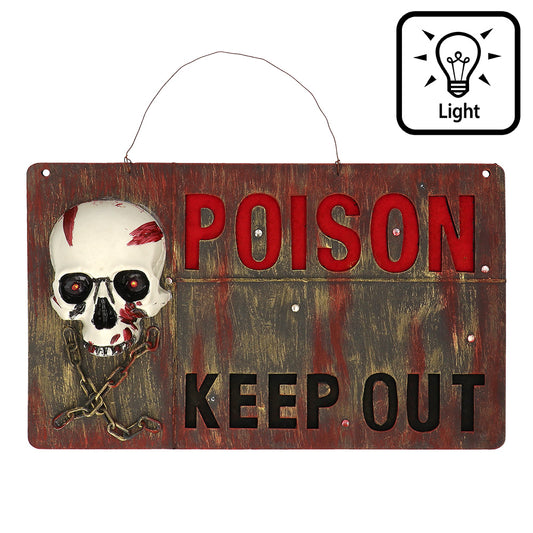 Plaque Poison Keep Out - Décoration Murale Tête de Mort
