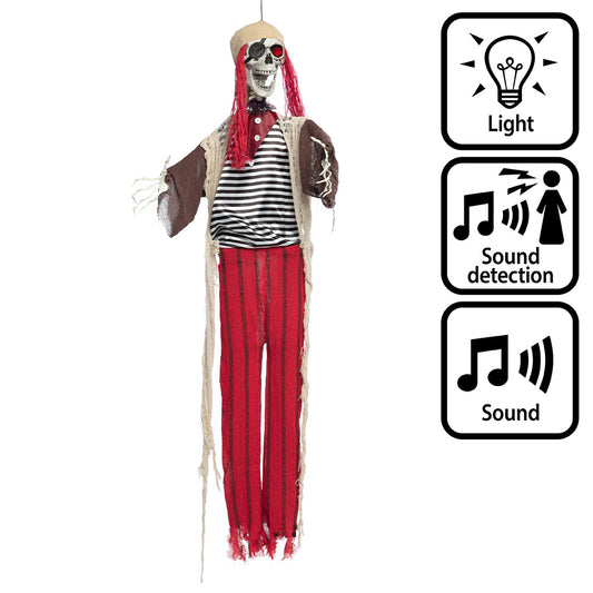 Squelette Pirate Phosphorescent - Décoration Halloween Suspendue