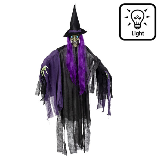 Sorcière Lumineuse Halloween - Déguisement Suspendu avec LED