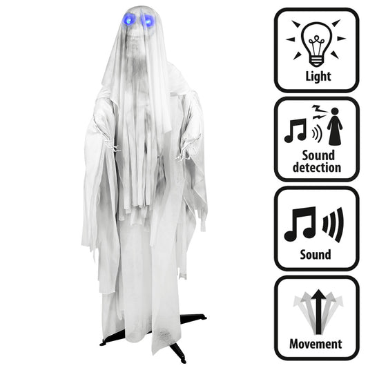 Fantôme Blanc Lumineux Interactif - Lumière et Sons