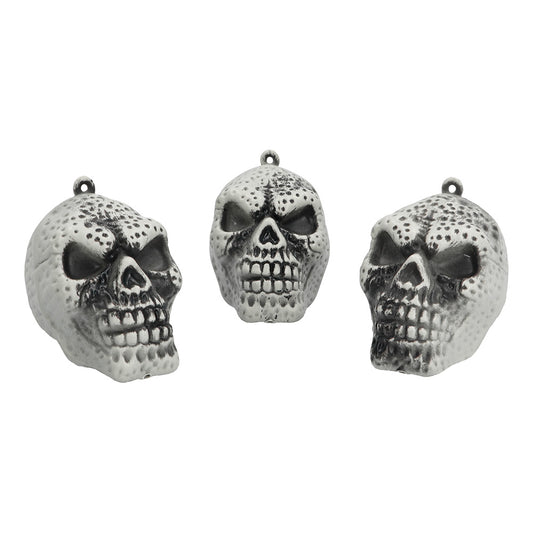 Set 3 Crânes Décoratifs Halloween Pendentifs Pointillés