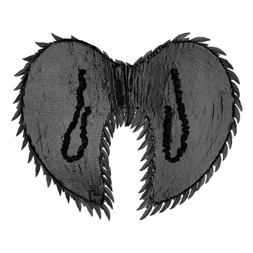 Ailes Noires Gothiques avec Plumes - Accessoire Déguisement