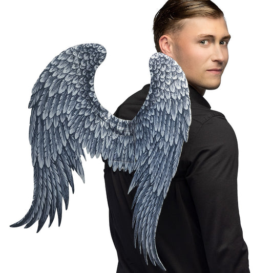 Ailes d'Ange Gris Detaillées - Déguisement Céleste