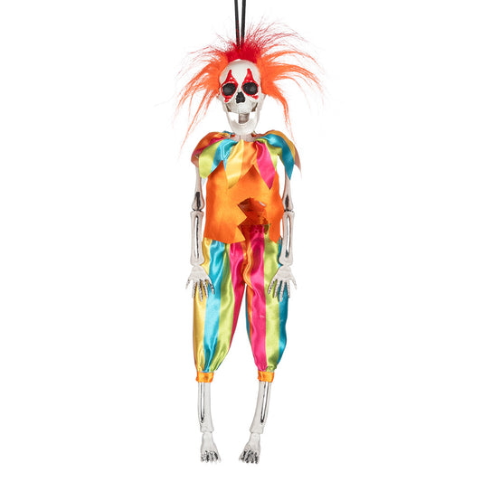 Squelette Clown Coloré Suspendu - Décoration Halloween Festive