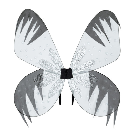 Ailes de Fée Scintillantes Grises et Blanches - Accessoire Déguisement