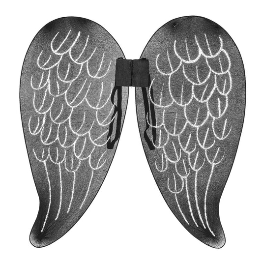 Ailes d'Ange Noires à Paillettes - Déguisement Ailes Adulte