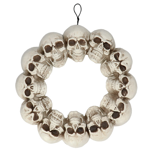 Couronne Crânes Halloween - Décoration Macabre Suspendue