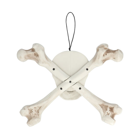 Crâne et Os Pirate Blanc - Décoration Halloween Suspendue