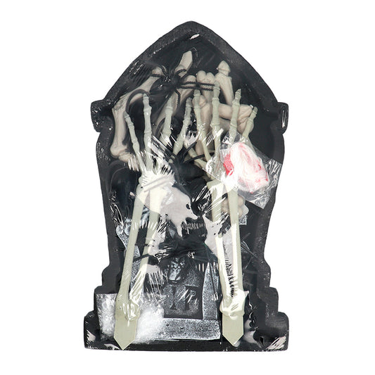 Déco Halloween Cimetière Complet - 3 Tombes + Accessoires