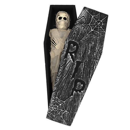 Cercueil Momie Halloween Deluxe - Décoration Complète avec Accessoires