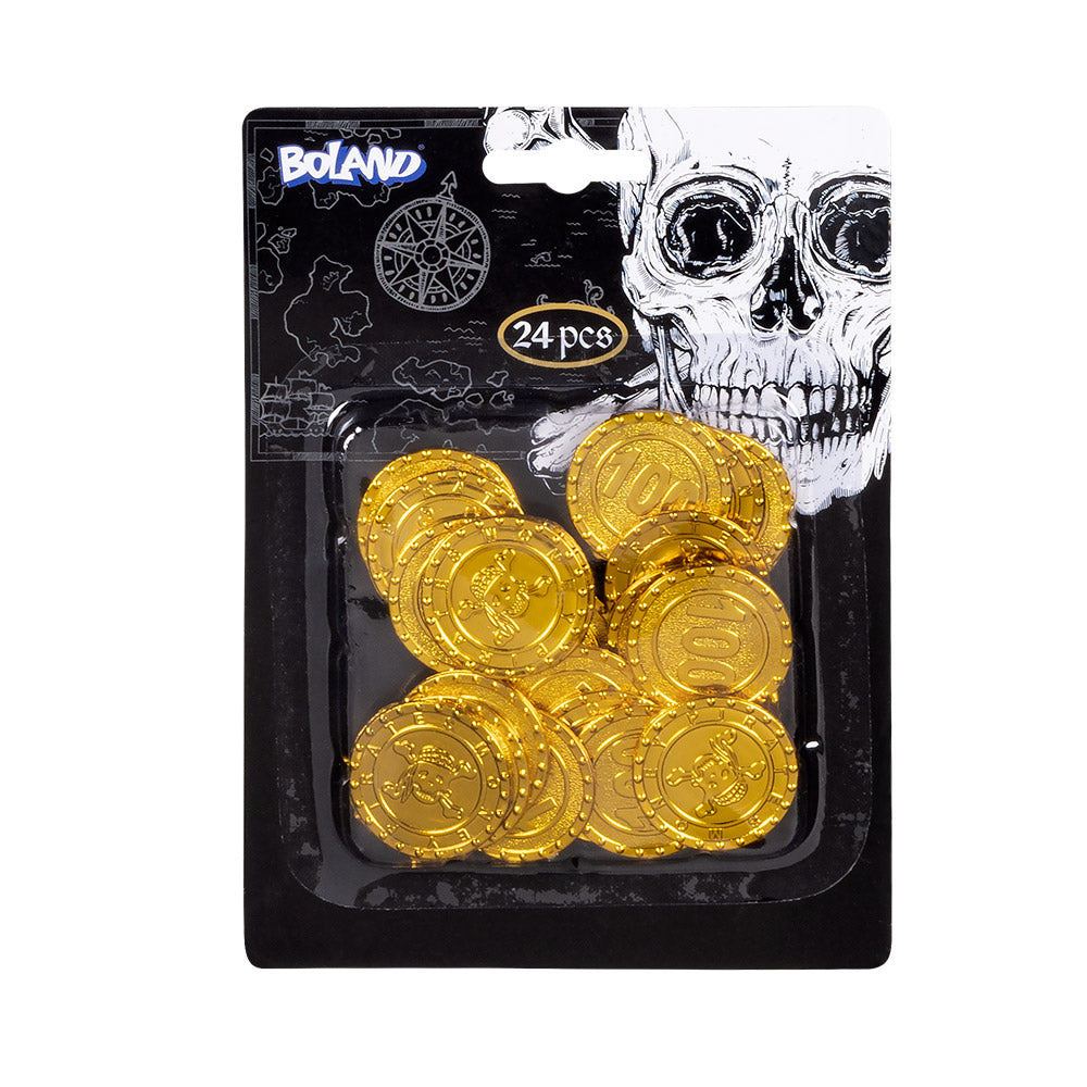 Pièces d'Or Pirate 24 pcs - Accessoire Déguisement Trésor