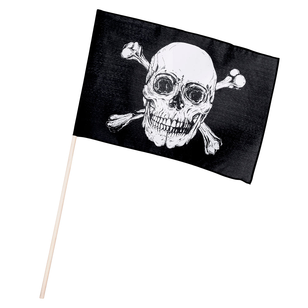 Drapeau Pirate Crâne et Tibias - Accessoire Halloween Festif