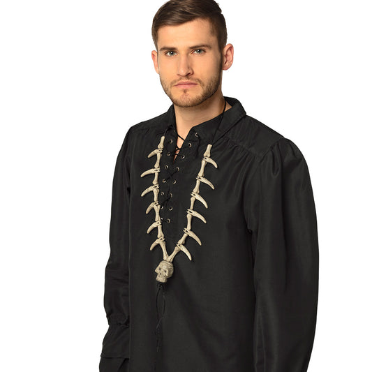 Collier Squelette Bones Ailes Halloween - Accessoire Gothique