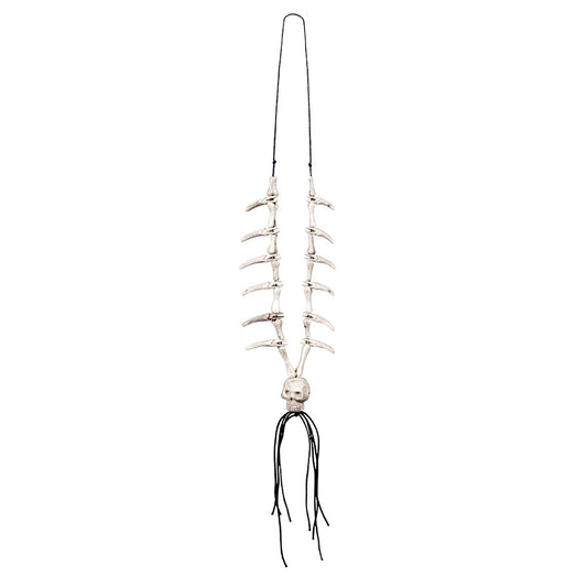 Collier Squelette Bones Ailes Halloween - Accessoire Gothique