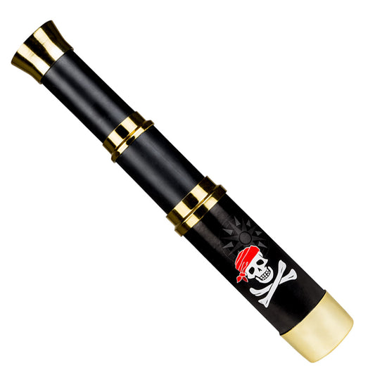 Télescope Pirate Noir et Or - Accessoire Déguisement Pirate