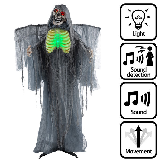 Squelette Luminescent 170cm - Décoration Halloween Animée