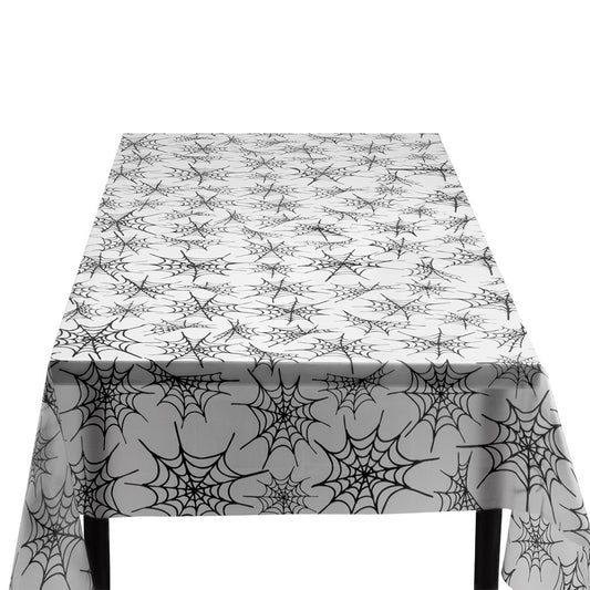Nappe Halloween Toile d'Araignée - Décoration Festive Noire et Blanche