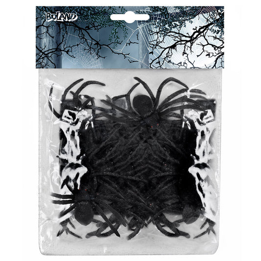 12 Araignées Noires Réalistes - Accessoire Halloween Effrayant