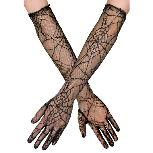 Gants Longs Résille Toile d'Araignée - Accessoire Déguisement