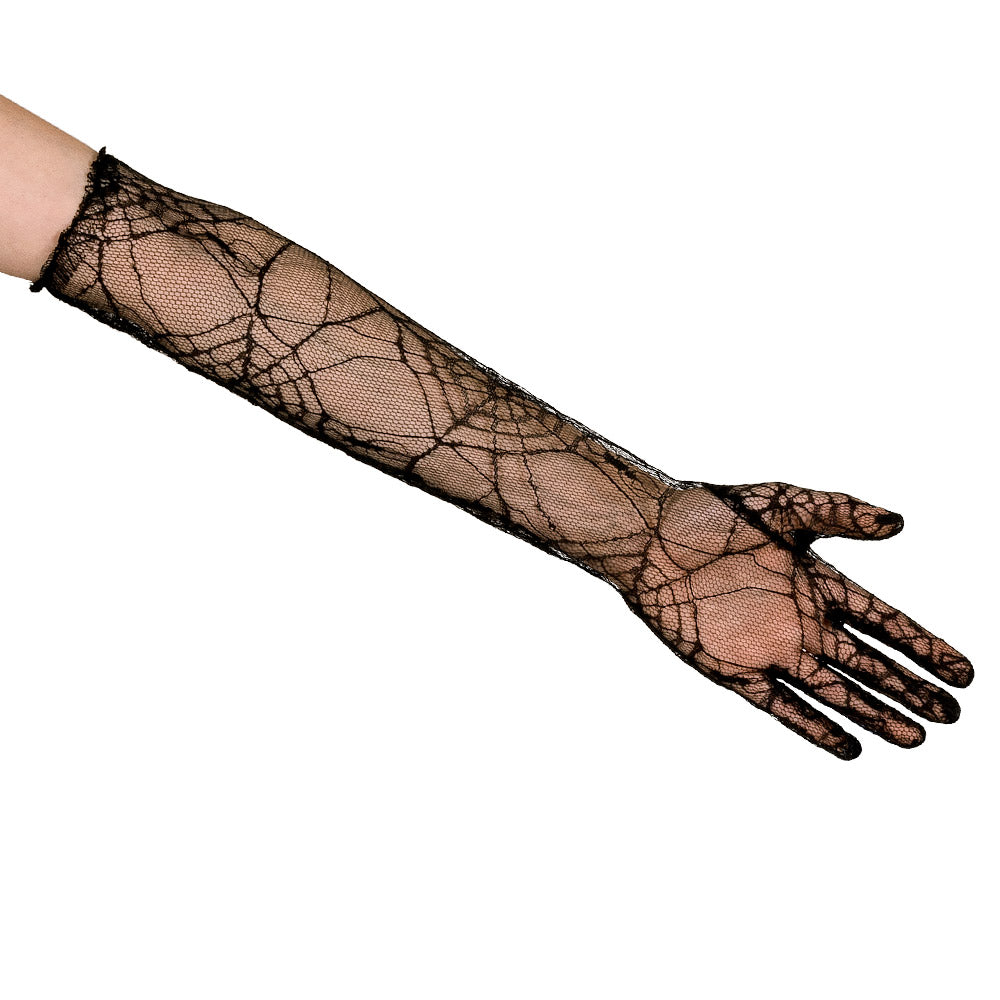 Gants Longs Résille Toile d'Araignée - Accessoire Déguisement