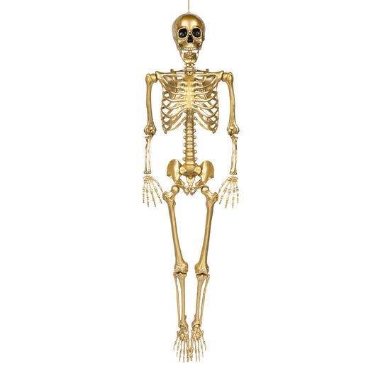 Squelette Géant Doré 160 cm - Décoration Halloween Réaliste