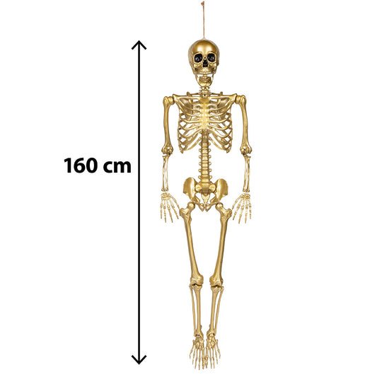Squelette Géant Doré 160 cm - Décoration Halloween Réaliste