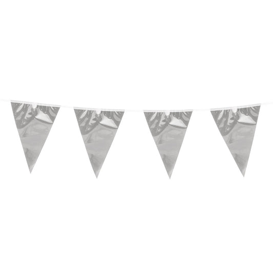 Banderole Fanions Triangulaires Gris 20x30cm - Décoration Fête