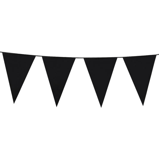 Guirlande Fanions Triangulaires Noir 30cm - Décoration Fête