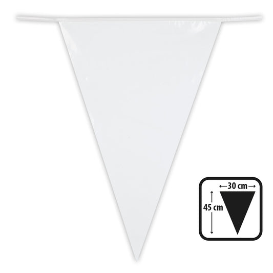 Guirlande de Fanions Blanc 30 cm - Décoration de Fête