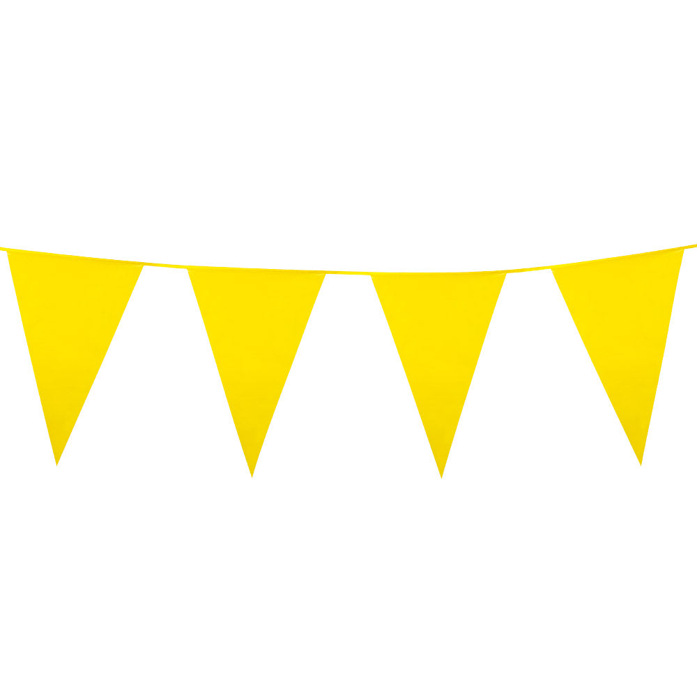 Guirlande Fanions Triangulaires Jaune 30cm - Décoration Fête