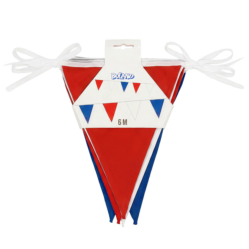 Guirlande Fanions Bleu Blanc Rouge 6m - Déco Patriotique