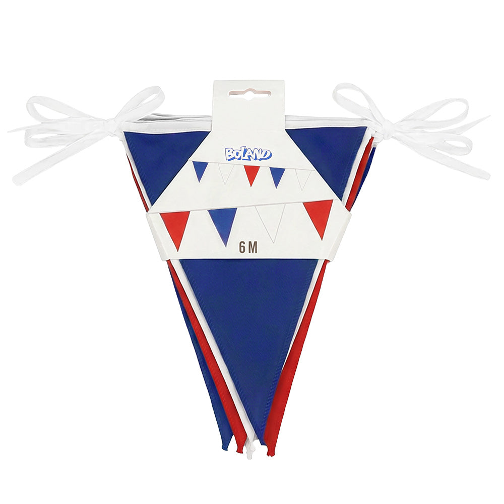Guirlande Fanions Tricolore 6M - Bleu Blanc Rouge