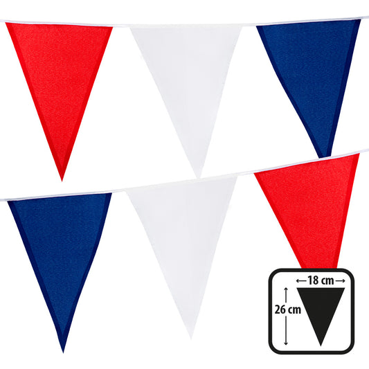 Guirlande Fanions Tricolore 10M - Décoration Fête Patriotique