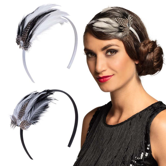 Serre-tête Plumes Glamour Années 20 - Accessoire de Fête Chic