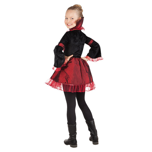 Déguisement Vampire Enfant Luxe - Robe Rouge et Noire