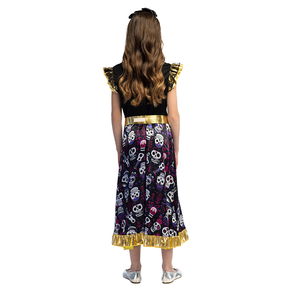 Déguisement Enfant Dia de los Muertos - Robe Crâne Floral