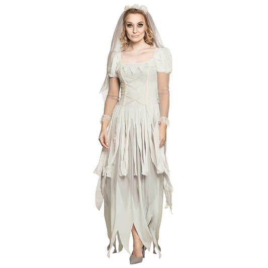 Déguisement Mariée Fantôme Blanc Halloween - Robe Longue Voile