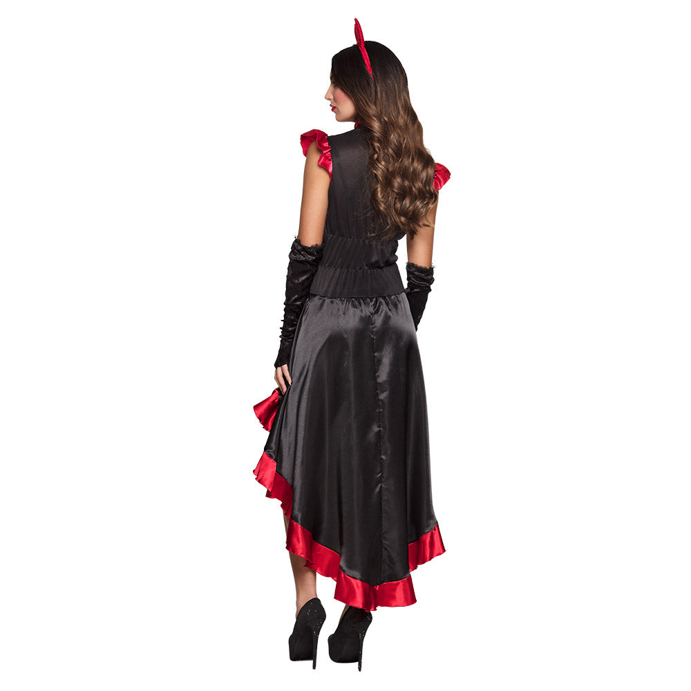Déguisement Diablesse Rouge et Noir Sexy avec Cornes