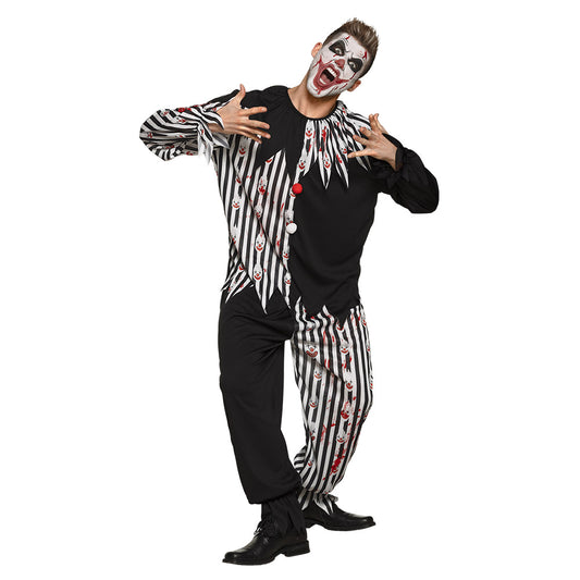 Costume Clown Sinistre Noir et Blanc - Déguisement Adulte