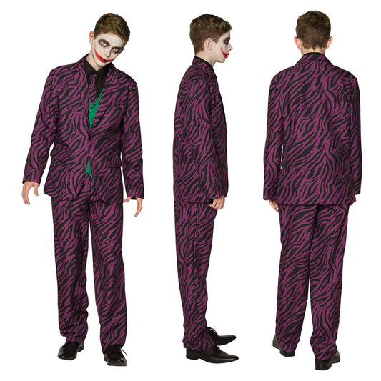 Costume Joker Zébré Violet & Noir - Déguisement Adulte