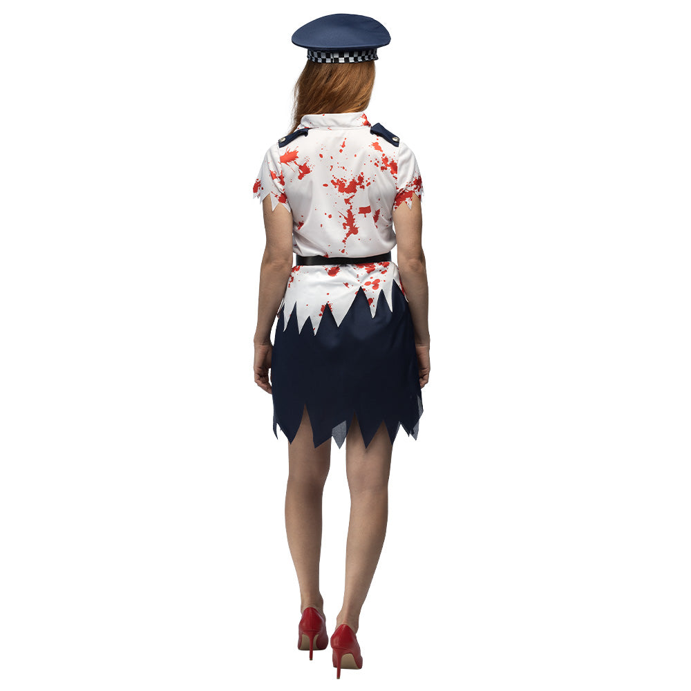 Costume Zombie Police Femme - Déguisement Policière Sanglante