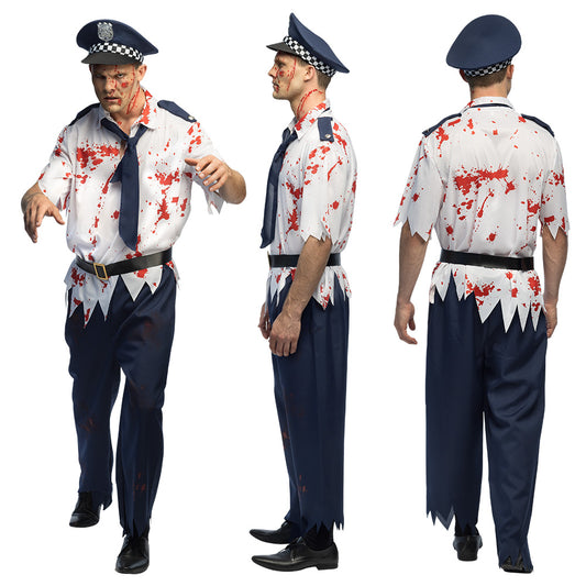 Déguisement Policier Zombie Sanglant - Costume Adulte Halloween